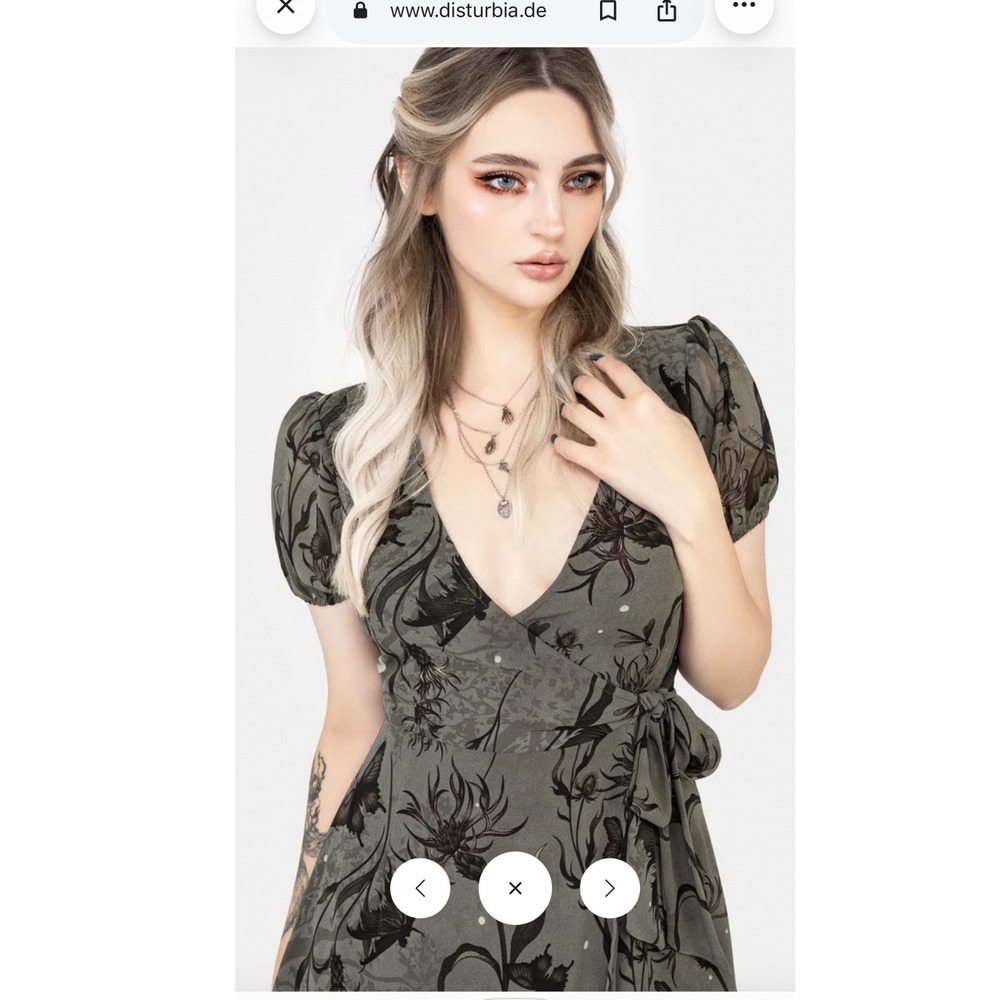 Disturbia Gloriana Floral Fairy Print Chiffon Midaxi Wrap Dress US 12 NEW Witchy - Picture 11 of 11